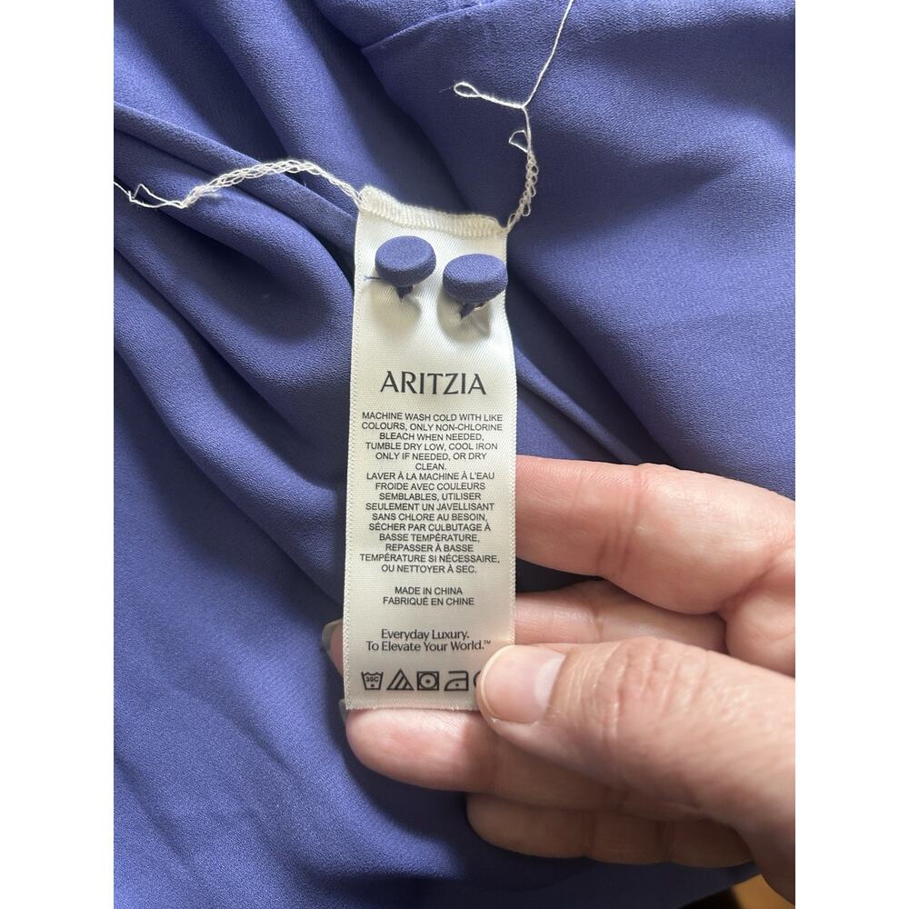 Artizia Wilfred Lulea Button Wrap Midi Dress Womens Size 6 Blue Classic Preppy - Picture 5 of 9